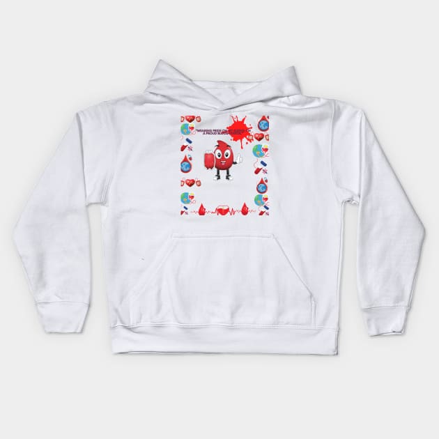 Proud blood Donor tshirt Kids Hoodie by vibrant creation